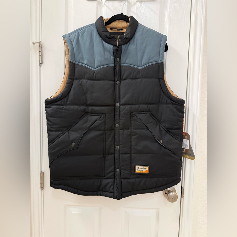 NWT Howler Brothers Two-Tone Men's Rounder Vest Black/Dark Slate XL